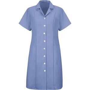 Women's cafeteria / housekeeping blue work dress - Size Medium
